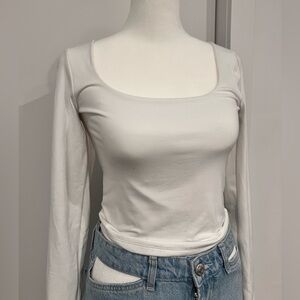 White Abercrombie and Fitch Long Sleeve Top